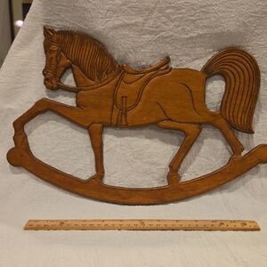 Wooden Rocking Horse Wall Art 1950s
